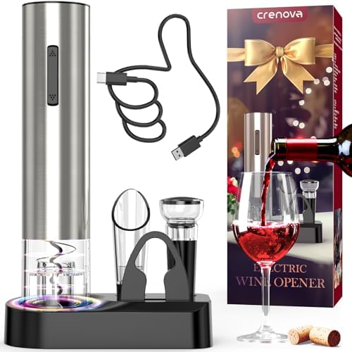 Crenova Electric Wine Opener, Rechargeable Wine Bottle Corkscrew