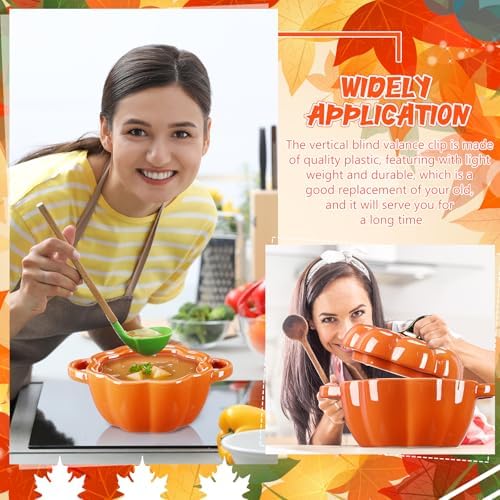 FoldTier 3 Pcs Pumpkin Bowls Ceramic Pumpkin Dish Pot 15.5 oz