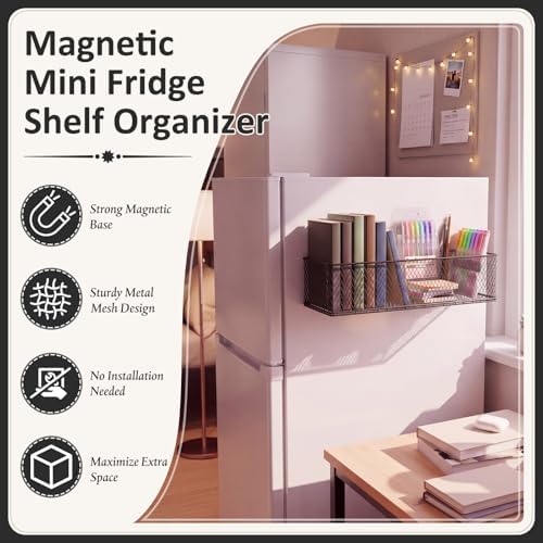 FoldTier Magnetic Fridge Basket, 13.8 x 3.1 x 4.9 Inch