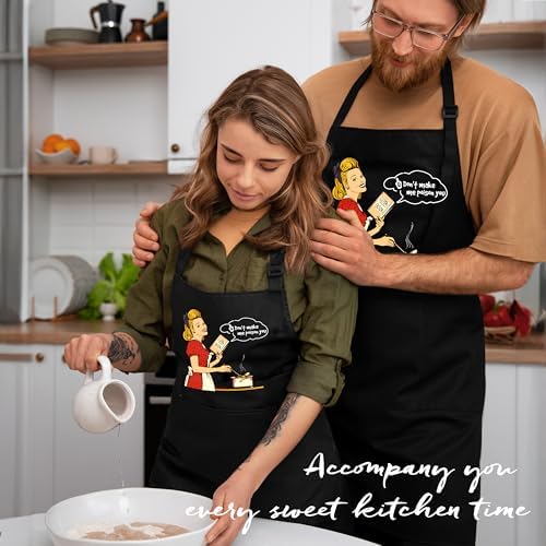 Funny Cooking Apron with Pockets for Women, Gifts for Chefs Cooks