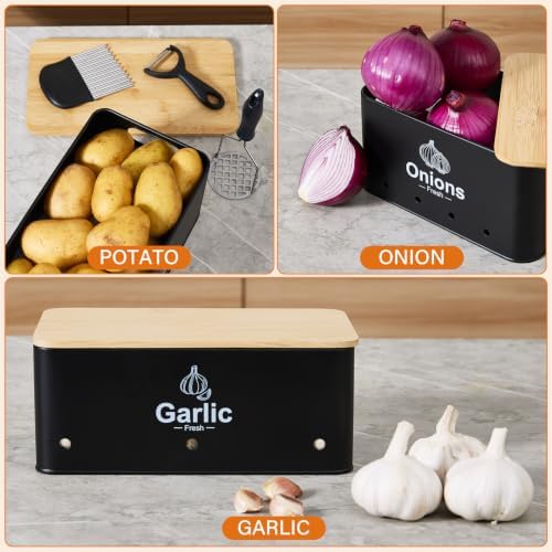 3 pieces Metal container Vegetable Storage for kitchen,Potato