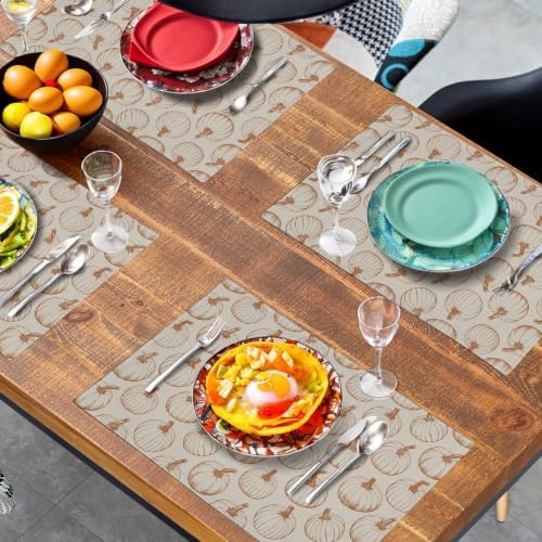 Fall Placemats Set of 4 Burnt Orange Pumpkin Place Mat Autumn