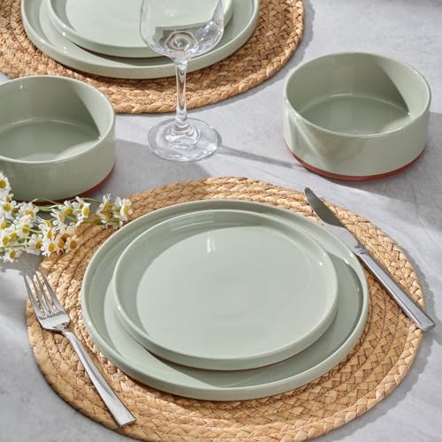 LIANYU Stoneware Dinnerware Sets Service for 8, 24 PCS Plates and Bowls Set
