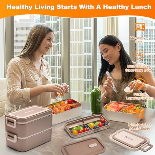 Stainless Steel 2-Layer Lunch Box, 2 L