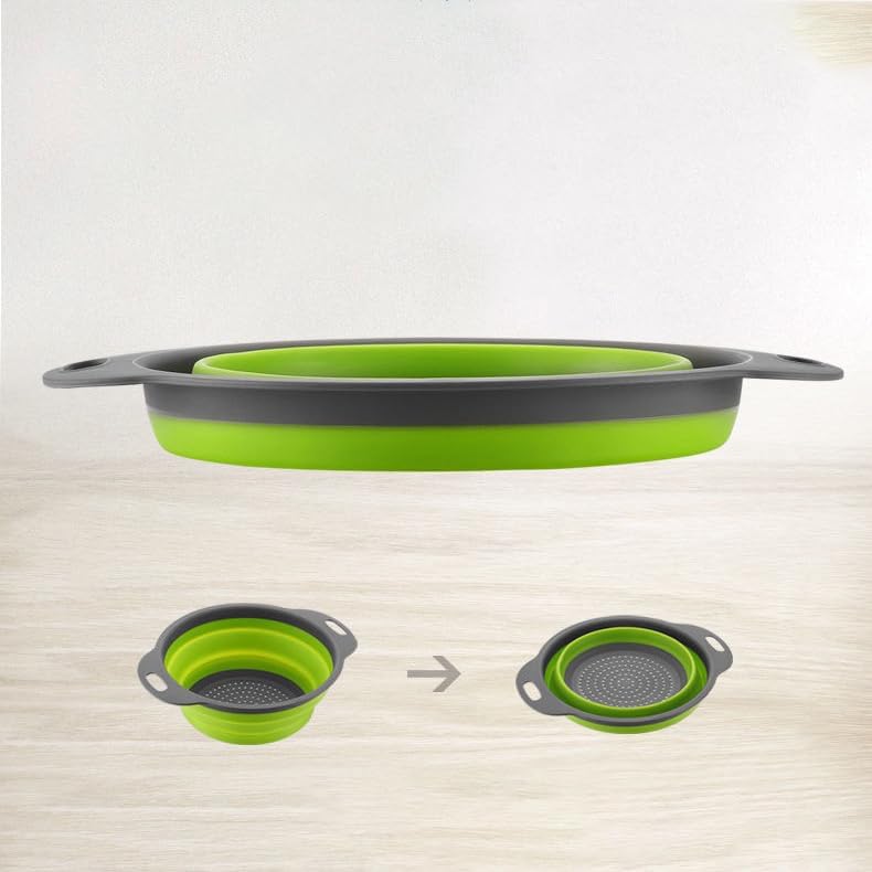 2 Pack Collapsible Colander Set, Emptycolor Foldable Collapsible