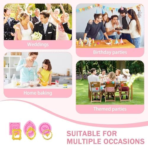 Picture Frame Silicone Chocolate Molds, 9 Pcs