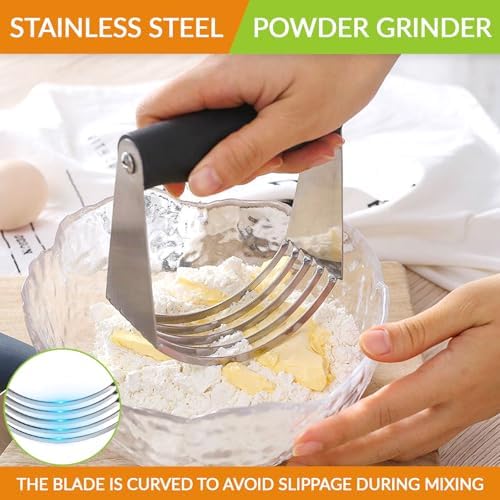 2er Pack Stainless Steel Pastry Blender Cutter and Bench Scraper Set