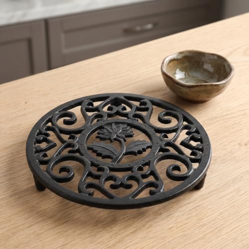 2pcs Cast Iron Teapot Trivet, Rustic Farmhouse Heat Pad for Kettles