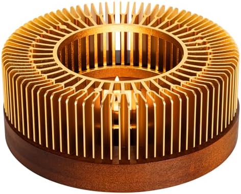 Teapot Warmer, Aluminum Tea Warmer with Wooden Base, Candle Heater for
