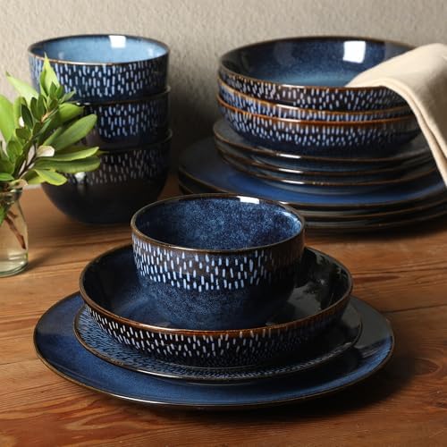 Gibson Elite Matisse 16-Piece Dinnerware Set – Double Bowl Reactive