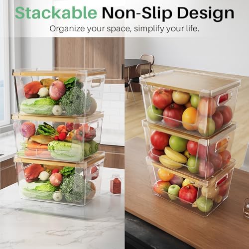 3 Set Pantry Organizer and Stackable Storage Kitchen,Sturdy and