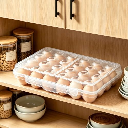 24-Grid Egg Holder, Clear Refrigerator Container