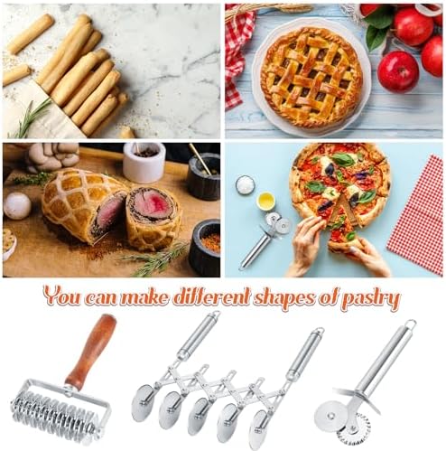 Gisafai 3 Pcs Pastry Cutter Set for Christmas Kitchen Pizza Noodle