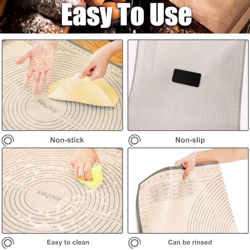 Silicone Pastry Mat 34x26 Inch Nonstick Baking Mat -Perfect for Dough