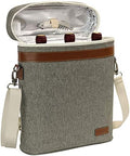 3 Bottle Insulated Wine Carrier Tote with Shoulder Strap & Corkscrew