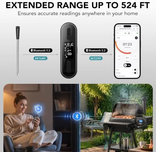 Ultrean Wireless Meat Thermometer, Magnetic Base