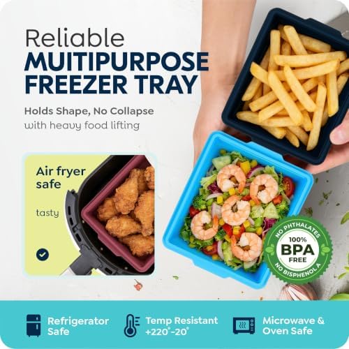 Silicone Soup Freezer Molds with Lids, 2 Cup Large Freezer Tray