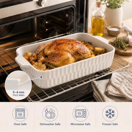 4.7QT Casserole Dishes for Oven, 9x13 in Ceramic Baking Dish