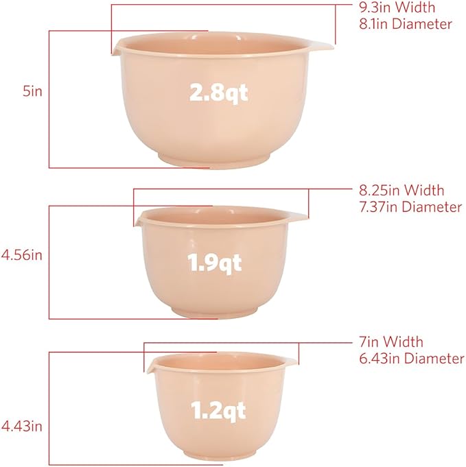 Glad Mixing Bowls with Pour Spout| Nesting Design Saves Space | Non-Slip - Image 3