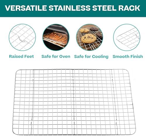 Baking Sheet with Rack Baker's Secret Pure Aluminum Non Toxic PTFE
