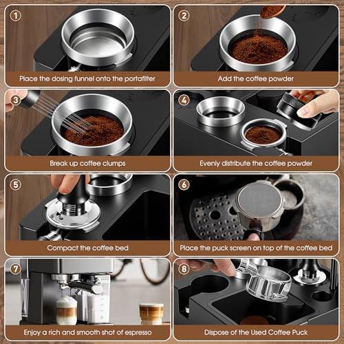 Reoszeank 54mm Espresso Accessories Kit, Tamping Station, Knock Box