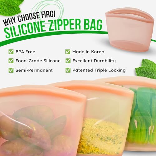 Reusable Silicone Food Storage Bags, 3-Pack Variety Set