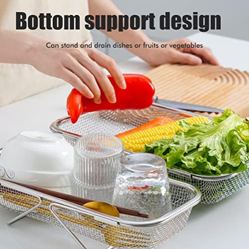 Strainer Basket, Stainless Steel Expandable Over the Sink Colander