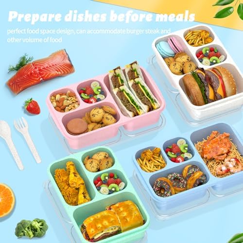 Large Capacity Bento Box for Adults, 4-Piece Set – Stackable Lunch Box