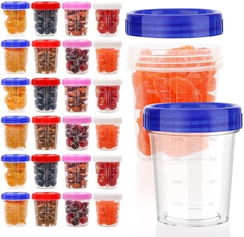 XSEINO 24 Pack 4 Oz Freezer Storage Containers with Lids, Soup
