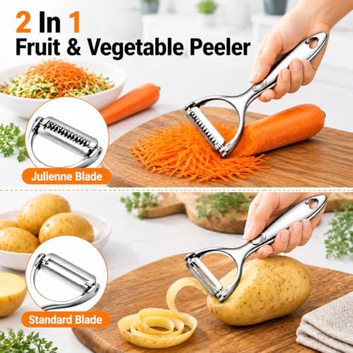 Vegetable Peelers for Kitchen, Ultra Sharp Julienne Peeler