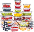 68 PCS Food Storage Containers with Lids, Meal Prep Containers