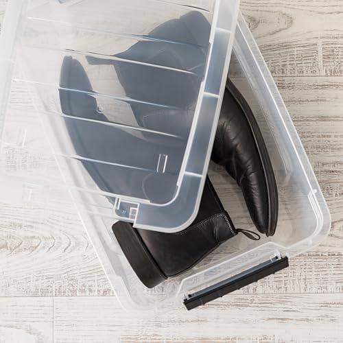 IRIS USA 4 Pack Clear Storage Bins with Lids, 13 Quart