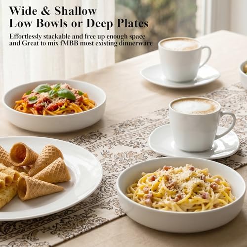 fMBB Pasta Bowls 26 oz, Salad Bowls Set for Serving Soup, Pasta