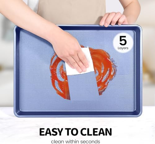 Vinino Baking Sheet Set of 3, Cookie Sheets For Baking with Square