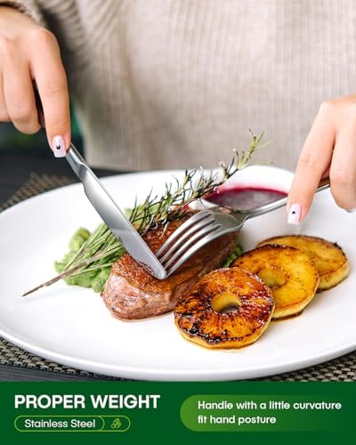 PHILIPALA 20 Piece Silverware Set, Stainless Steel Flatware Set for 4