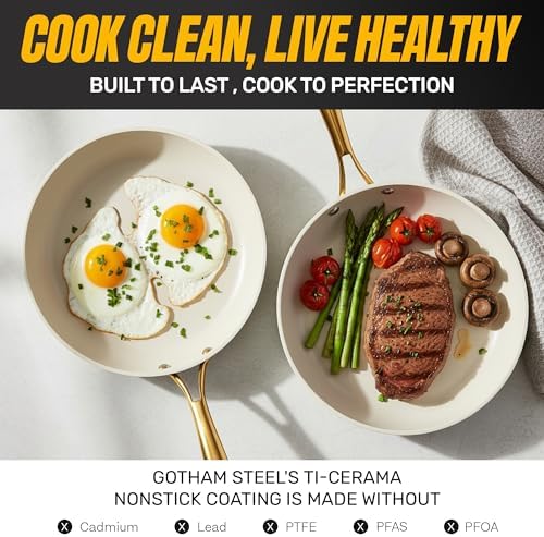 GOTHAM STEEL 15 Pc Ceramic Cookware Set, Diamond and Titanium Coated