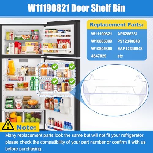 W11190821, W10805889 Door Shelf Bin Compatible with whirlpool, amana