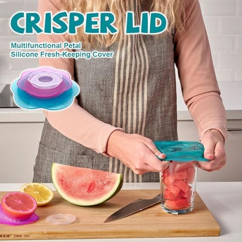 Silicone Stretch Lids, 3-Piece Petal-Shaped Bowl Covers