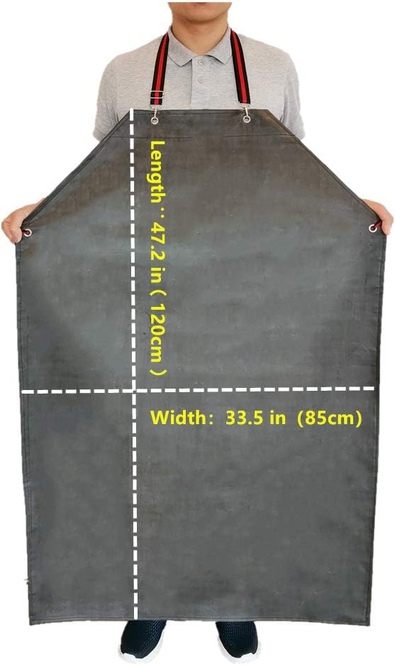 TonLing Thick Rubber Apron, 47.2 x 33.5 Inch Waterproof, Long Chemical Resistant - Image 5