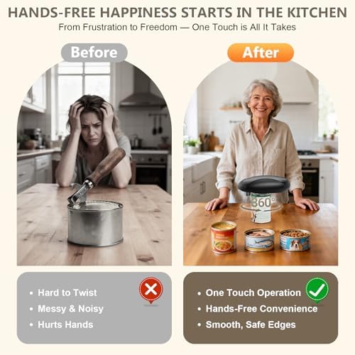 Electric Can Opener, Fast One-Touch Automatic Rechargeable Can Opener