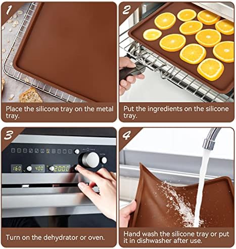 4 PCS Silicone Dehydrator mats with Edge Compatible with Cosori