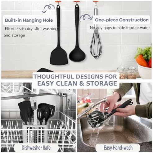 TeamFar 10 pcs Silicone Cooking Utensils Set
