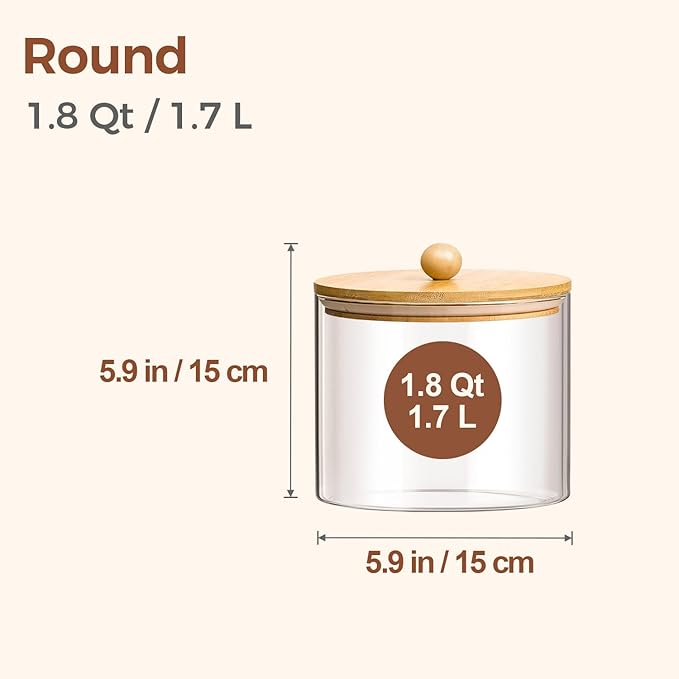 ComSaf Half Gallon Cookie Jar, Large Glass Jar - Image 2