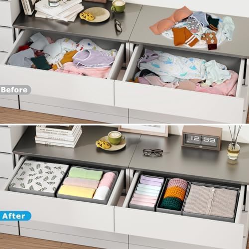 DIMJ Drawer Organizer Clothes, 24 Pack Dresser Organizer, Foldable Closet - Image 5