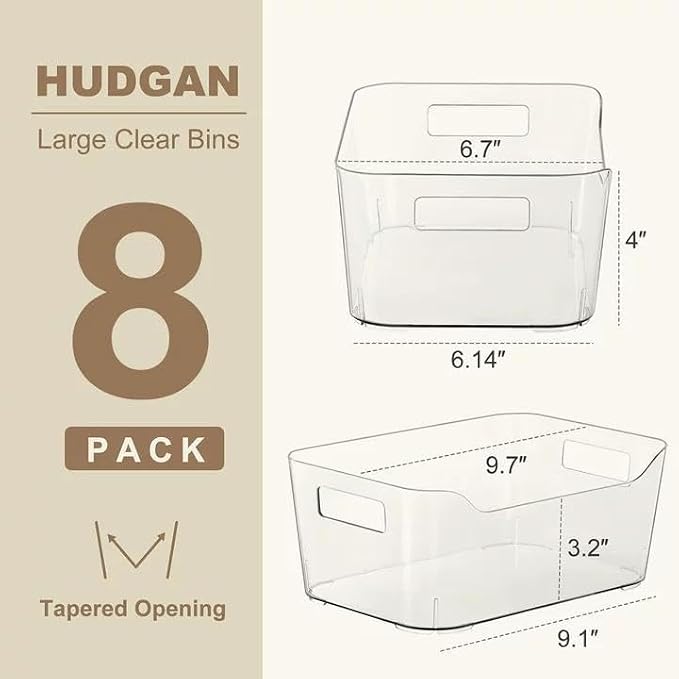 Hudgan 8 Pack Clear Pantry Organizer Bins - Image 4