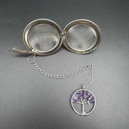 6 Pcs Reusable Stainless Steel Mesh Tea Strainers with Life Tree