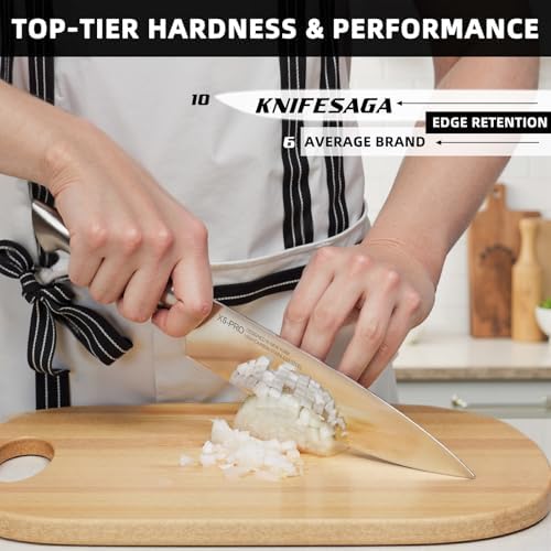 KnifeSaga Japanese Kitchen Knife Block Set, High Carbon Stainless