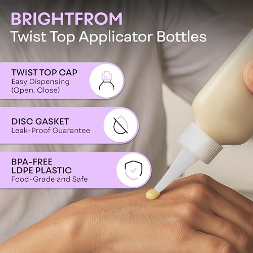 BRIGHTFROM Squeeze Hair Color Applicator Bottles with Red Top Cap