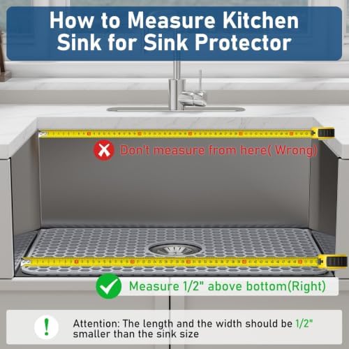 Bestjing Silicone Sink Protector, 26" x 14", Gray