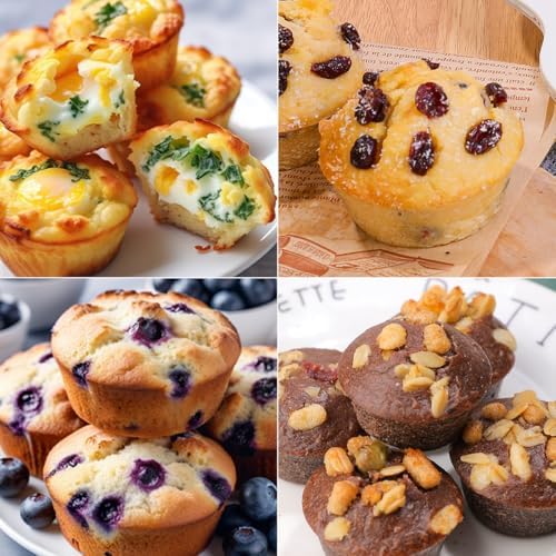 CAKETIME Silicone Muffin Pans for Baking, Metal Reinforced Frame